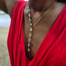 Load image into Gallery viewer, CONTACT US TO RECREATE THIS SOLD OUT STYLE Fiji Keshi Pearl Lariat Necklace - 925 Sterling Silver FJD$