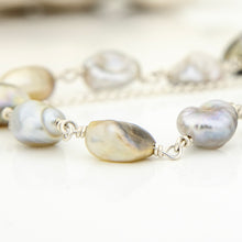 Load image into Gallery viewer, CONTACT US TO RECREATE THIS SOLD OUT STYLE Fiji Keshi Pearl Lariat Necklace - 925 Sterling Silver FJD$