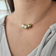 Load image into Gallery viewer, READY TO SHIP Civa Fiji Saltwater Pearl Trio Necklace - 925 Sterling Silver FJD$