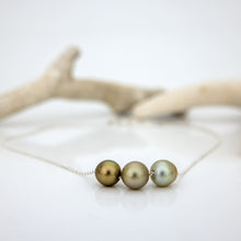 Load image into Gallery viewer, READY TO SHIP Civa Fiji Saltwater Pearl Trio Necklace - 925 Sterling Silver FJD$