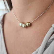Load image into Gallery viewer, READY TO SHIP Civa Fiji Saltwater Pearl Trio Necklace - 925 Sterling Silver FJD$