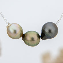 Load image into Gallery viewer, READY TO SHIP Civa Fiji Saltwater Pearl Trio Necklace - 925 Sterling Silver FJD$