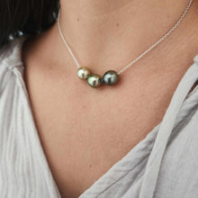 Load image into Gallery viewer, READY TO SHIP Civa Fiji Saltwater Pearl Trio Necklace - 925 Sterling Silver FJD$