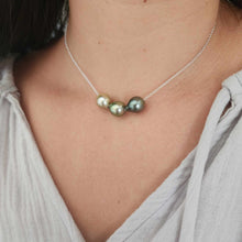 Load image into Gallery viewer, READY TO SHIP Civa Fiji Saltwater Pearl Trio Necklace - 925 Sterling Silver FJD$