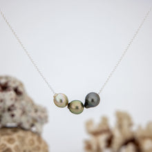 Load image into Gallery viewer, READY TO SHIP Civa Fiji Saltwater Pearl Trio Necklace - 925 Sterling Silver FJD$
