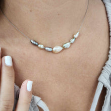 Load image into Gallery viewer, READY TO SHIP Fiji Keshi Floating Pearl Necklace - 925 Sterling Silver FJD$