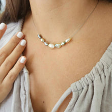 Load image into Gallery viewer, READY TO SHIP Fiji Keshi Floating Pearl Necklace - 925 Sterling Silver FJD$