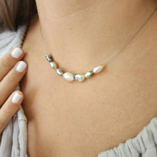 Load image into Gallery viewer, READY TO SHIP Fiji Keshi Floating Pearl Necklace - 925 Sterling Silver FJD$