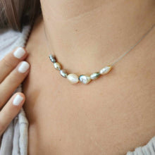 Load image into Gallery viewer, READY TO SHIP Fiji Keshi Floating Pearl Necklace - 925 Sterling Silver FJD$