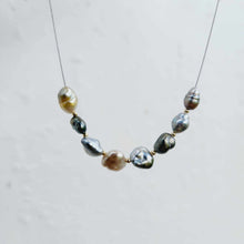 Load image into Gallery viewer, READY TO SHIP Fiji Keshi Floating Pearl Necklace - 925 Sterling Silver FJD$