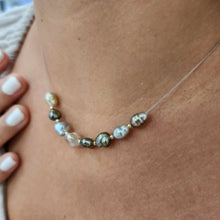 Load image into Gallery viewer, READY TO SHIP Fiji Keshi Floating Pearl Necklace - 925 Sterling Silver FJD$