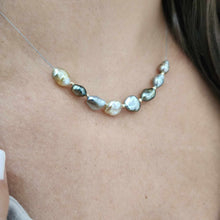 Load image into Gallery viewer, READY TO SHIP Fiji Keshi Floating Pearl Necklace - 925 Sterling Silver FJD$