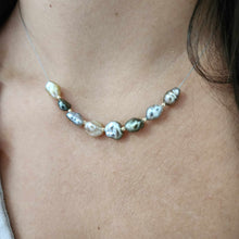 Load image into Gallery viewer, READY TO SHIP Fiji Keshi Floating Pearl Necklace - 925 Sterling Silver FJD$