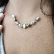 Load image into Gallery viewer, READY TO SHIP Fiji Keshi Floating Pearl Necklace - 925 Sterling Silver FJD$