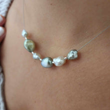 Load image into Gallery viewer, READY TO SHIP Fiji Keshi Floating Pearl Necklace - 925 Sterling Silver FJD$