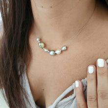 Load image into Gallery viewer, READY TO SHIP Fiji Keshi Floating Pearl Necklace - 925 Sterling Silver FJD$