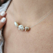 Load image into Gallery viewer, CONTACT US TO RECREATE THIS SOLD OUT STYLE Fiji Keshi Floating Pearl Necklace - 925 Sterling Silver FJD$