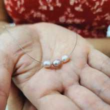 Load image into Gallery viewer, READY TO SHIP Floating Freshwater Pearl Necklace in 925 Sterling Silver - FJD$