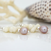 Load image into Gallery viewer, READY TO SHIP Freshwater Pearl & Coral Earrings - 925 Sterling Silver FJD$