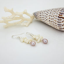 Load image into Gallery viewer, READY TO SHIP Freshwater Pearl & Coral Earrings - 925 Sterling Silver FJD$