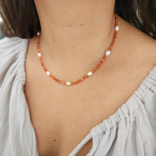 Load image into Gallery viewer, READY TO SHIP Freshwater Pearl & Faceted Glass Bead Choker Necklace - 925 Sterling Silver FJD$