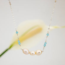 Load image into Gallery viewer, READY TO SHIP Freshwater Pearl & Faceted Glass Beads Necklace in 925 Sterling Silver - FJD$