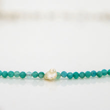 Load image into Gallery viewer, READY TO SHIP Faceted Glass Bead & Freshwater Pearl Necklace - 925 Sterling Silver FJD$