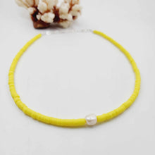 Load image into Gallery viewer, READY TO SHIP Polymer Clay Bead & Freshwater Pearl Choker Necklace - 925 Sterling Silver FJD$