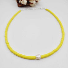 Load image into Gallery viewer, READY TO SHIP Polymer Clay Bead & Freshwater Pearl Choker Necklace - 925 Sterling Silver FJD$
