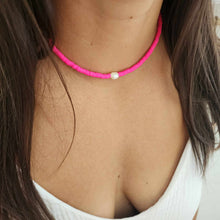 Load image into Gallery viewer, READY TO SHIP Polymer Clay Bead & Freshwater Pearl Choker Necklace - 925 Sterling Silver FJD$