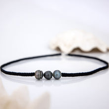 Load image into Gallery viewer, CONTACT US TO RECREATE THIS SOLD OUT STYLE Unisex Civa Fiji Saltwater Pearl Trio Necklace - Nylon & 925 Sterling Silver FJD$