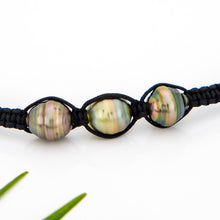 Load image into Gallery viewer, READY TO SHIP Unisex Civa Fiji Saltwater Pearl Trio Necklace - Nylon & 925 Sterling Silver FJD$