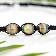 Load image into Gallery viewer, READY TO SHIP Unisex Civa Fiji Saltwater Pearl Trio Necklace - Nylon & 925 Sterling Silver FJD$