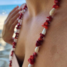 Load image into Gallery viewer, READY TO SHIP Red Coral & Shell Necklace - 925 Sterling Silver FJD$