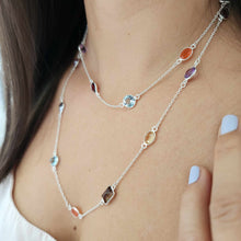 Load image into Gallery viewer, CONTACT US TO RECREATE THIS SOLD OUT STYLE Bezel Set Semi Precious Stone Necklace Strand - 925 Sterling Silver FJD$