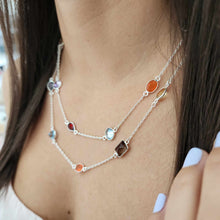 Load image into Gallery viewer, CONTACT US TO RECREATE THIS SOLD OUT STYLE Bezel Set Semi Precious Stone Necklace Strand - 925 Sterling Silver FJD$