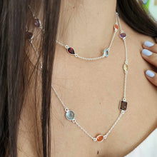 Load image into Gallery viewer, CONTACT US TO RECREATE THIS SOLD OUT STYLE Bezel Set Semi Precious Stone Necklace Strand - 925 Sterling Silver FJD$