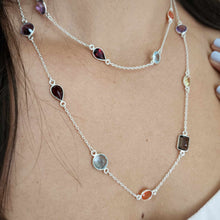 Load image into Gallery viewer, CONTACT US TO RECREATE THIS SOLD OUT STYLE Bezel Set Semi Precious Stone Necklace Strand - 925 Sterling Silver FJD$