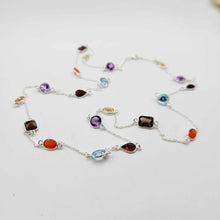 Load image into Gallery viewer, CONTACT US TO RECREATE THIS SOLD OUT STYLE Bezel Set Semi Precious Stone Necklace Strand - 925 Sterling Silver FJD$
