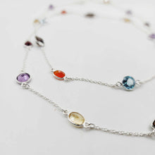 Load image into Gallery viewer, CONTACT US TO RECREATE THIS SOLD OUT STYLE Bezel Set Semi Precious Stone Necklace Strand - 925 Sterling Silver FJD$