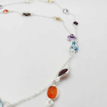 Load image into Gallery viewer, CONTACT US TO RECREATE THIS SOLD OUT STYLE Bezel Set Semi Precious Stone Necklace Strand - 925 Sterling Silver FJD$