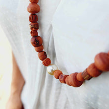 Load image into Gallery viewer, CONTACT US TO RECREATE THIS SOLD OUT STYLE Civa Fiji Pearl Wooden Bead Necklace - 925 Sterling Silver FJD$