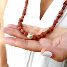 Load image into Gallery viewer, CONTACT US TO RECREATE THIS SOLD OUT STYLE Civa Fiji Pearl Wooden Bead Necklace - 925 Sterling Silver FJD$