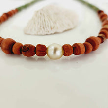 Load image into Gallery viewer, CONTACT US TO RECREATE THIS SOLD OUT STYLE Civa Fiji Pearl Wooden Bead Necklace - 925 Sterling Silver FJD$