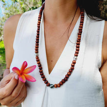Load image into Gallery viewer, CONTACT US TO RECREATE THIS SOLD OUT STYLE Civa Fiji Pearl Wooden Bead Necklace - 925 Sterling Silver FJD$