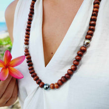 Load image into Gallery viewer, CONTACT US TO RECREATE THIS SOLD OUT STYLE Civa Fiji Pearl Wooden Bead Necklace - 925 Sterling Silver FJD$