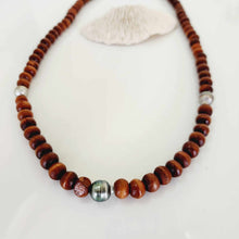 Load image into Gallery viewer, CONTACT US TO RECREATE THIS SOLD OUT STYLE Civa Fiji Pearl Wooden Bead Necklace - 925 Sterling Silver FJD$