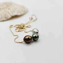 Load image into Gallery viewer, CONTACT US TO RECREATE THIS SOLD OUT STYLE Triple Pearl Necklace - 14k Solid Gold FJD$