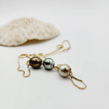 Load image into Gallery viewer, CONTACT US TO RECREATE THIS SOLD OUT STYLE Triple Pearl Necklace - 14k Solid Gold FJD$