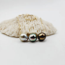 Load image into Gallery viewer, CONTACT US TO RECREATE THIS SOLD OUT STYLE Triple Pearl Necklace - 14k Solid Gold FJD$